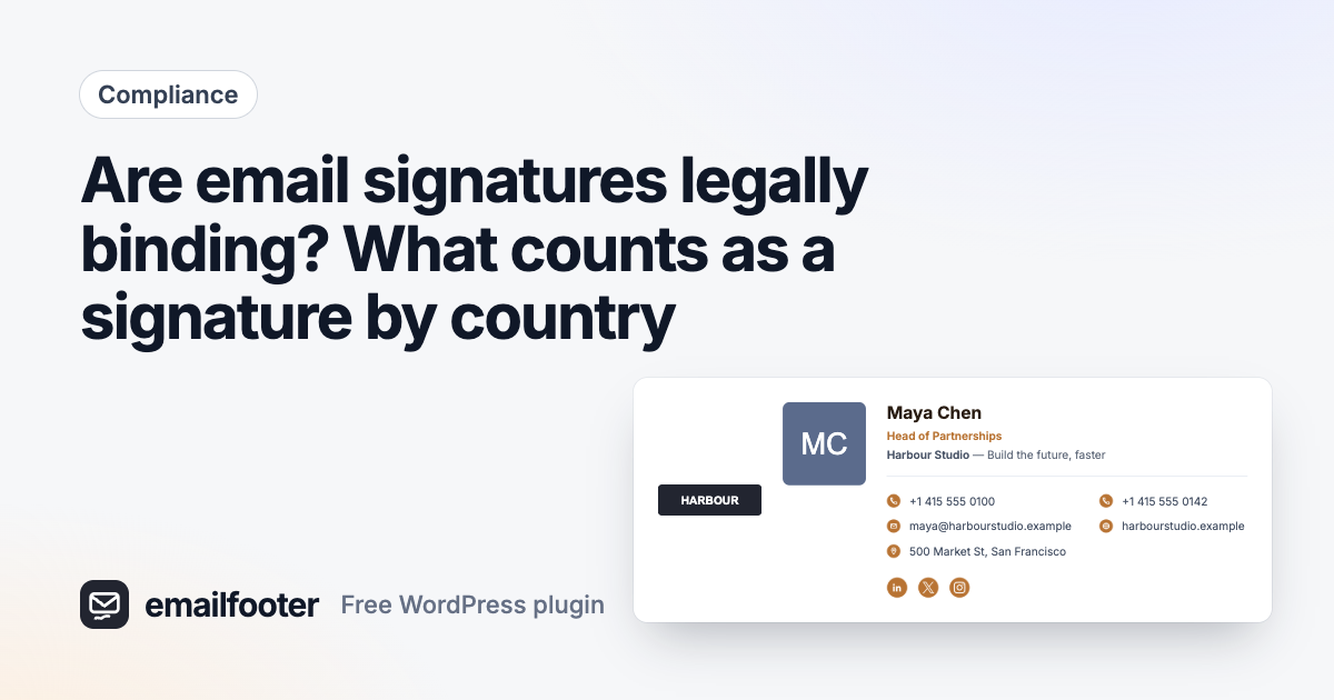 Are email signatures legally binding? What counts as a signature by country