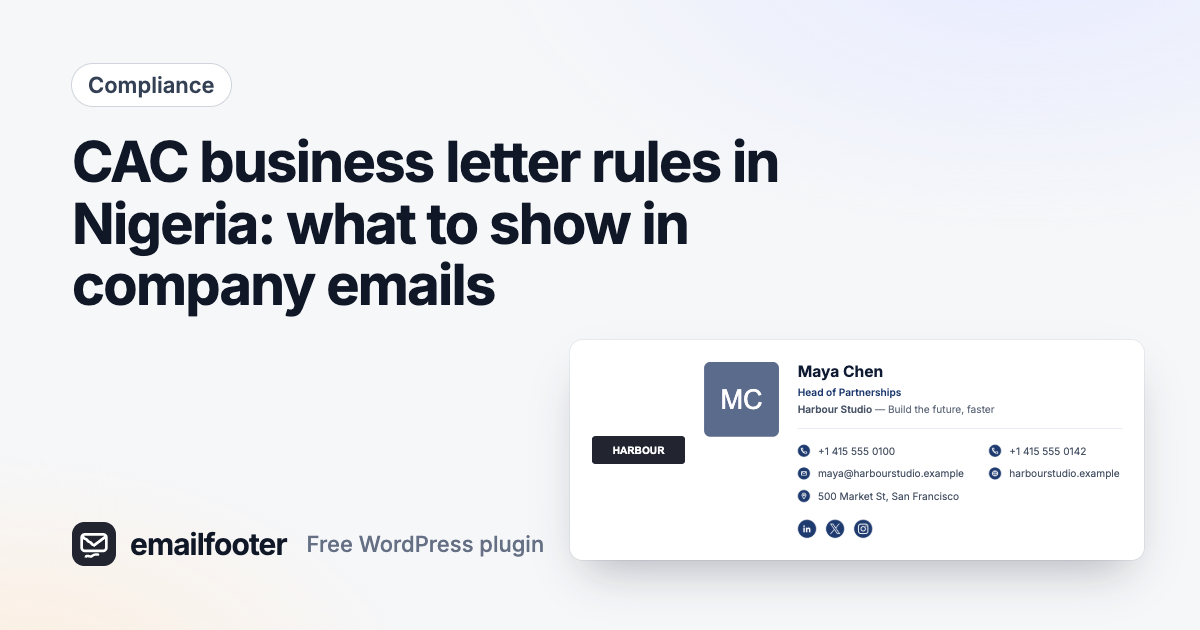CAC business letter rules in Nigeria: what to show in company emails