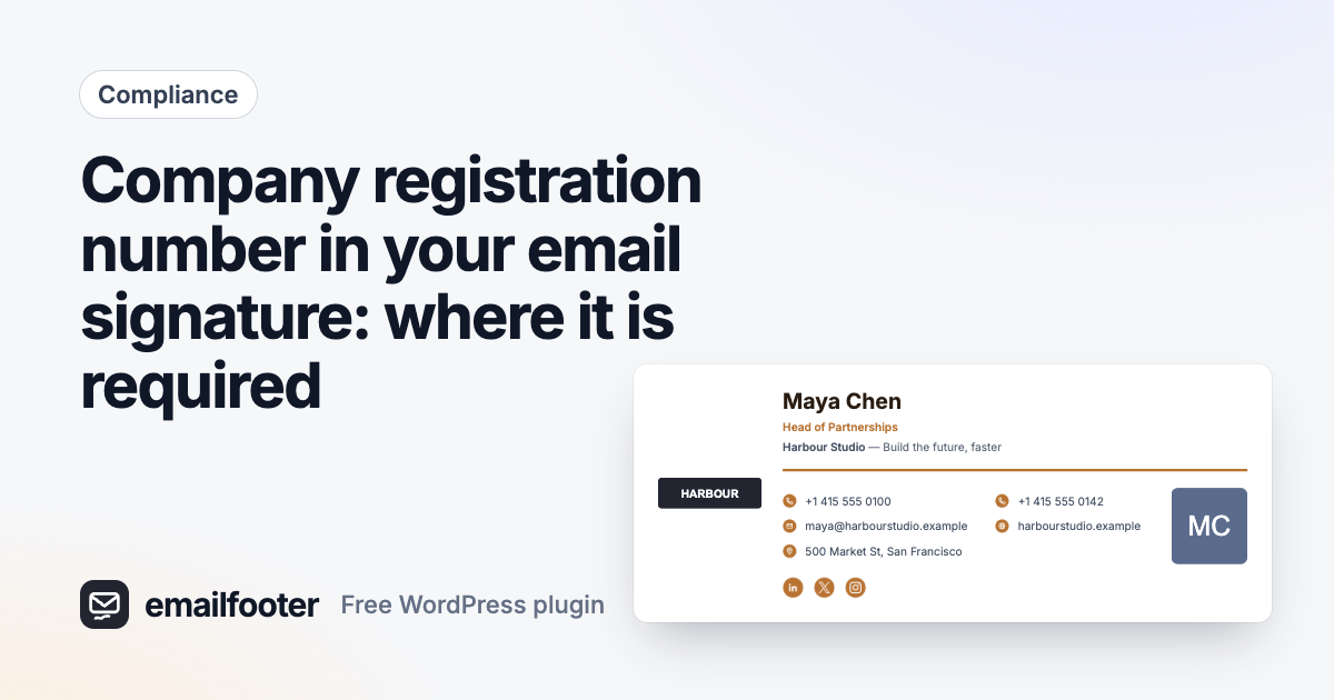 Company registration number in your email signature: where it is required