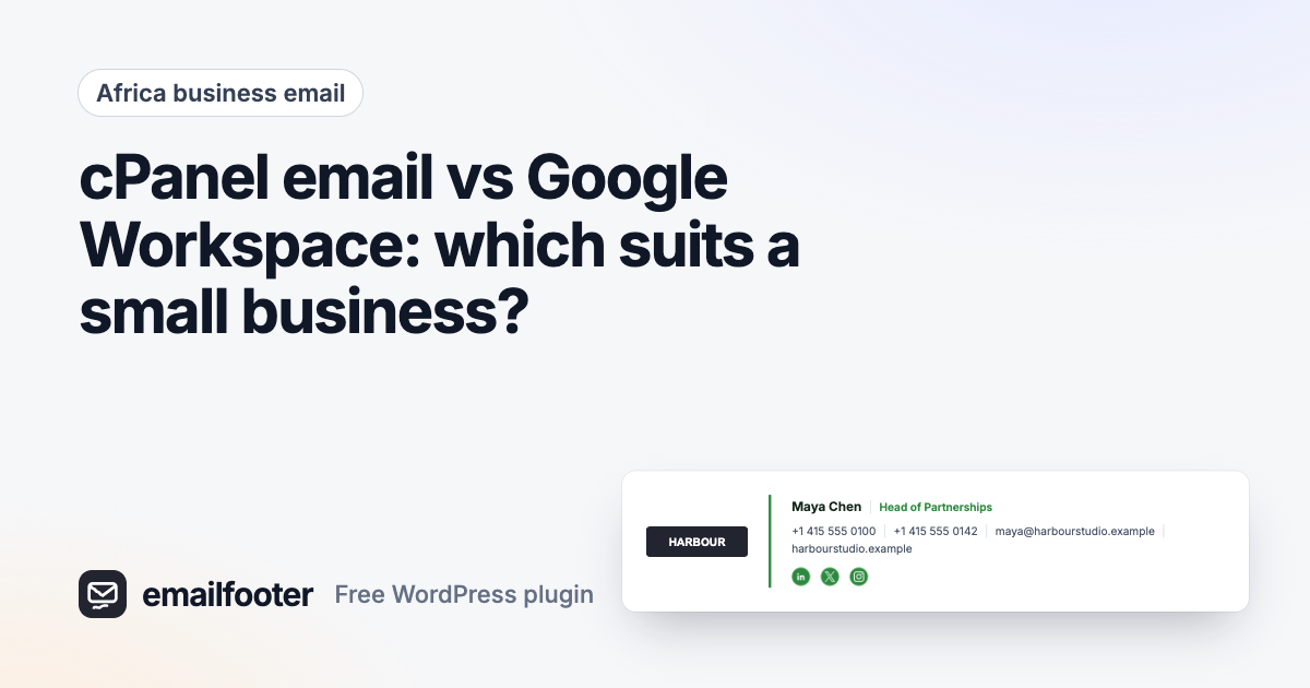 cPanel email vs Google Workspace: which suits a small business?