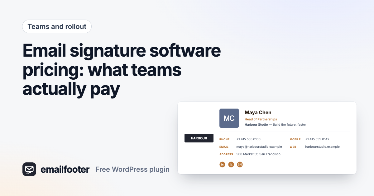Email signature software pricing: what teams actually pay