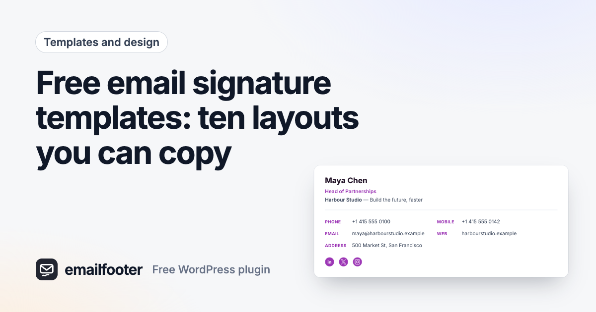 Free email signature templates: ten layouts you can copy