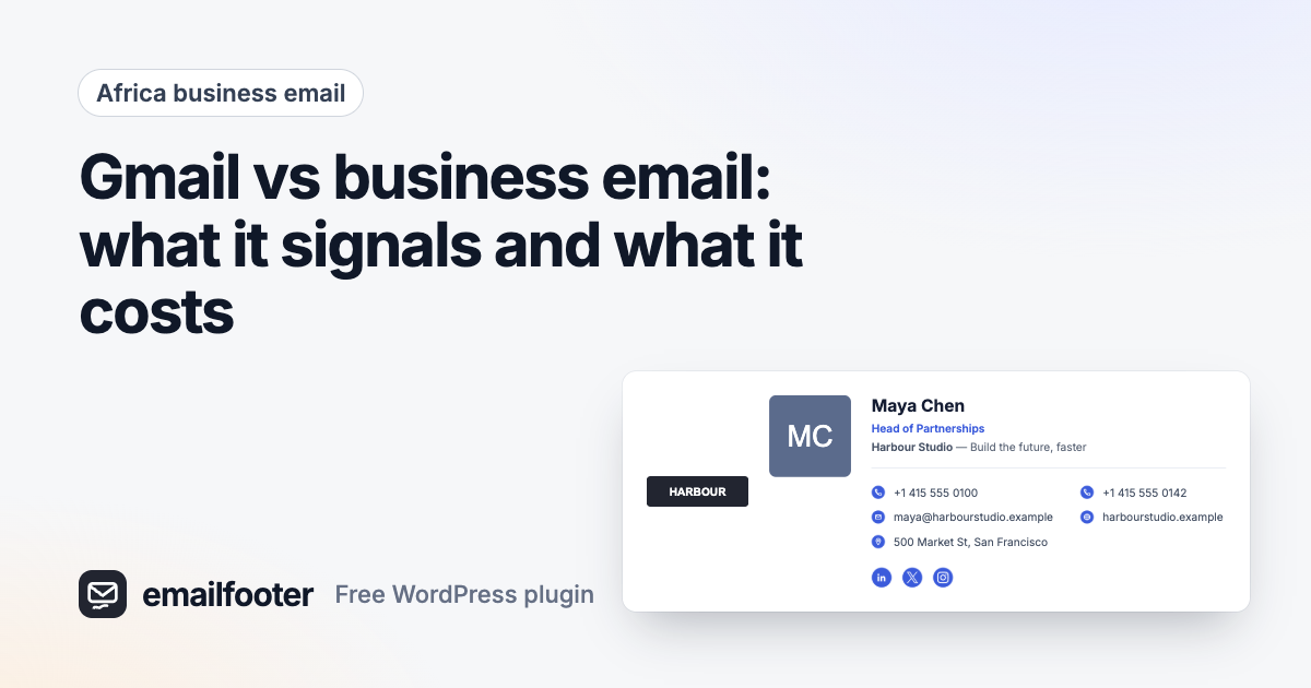 Gmail vs business email: what it signals and what it costs