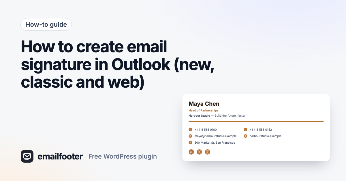 How to create email signature in Outlook (new, classic and web)