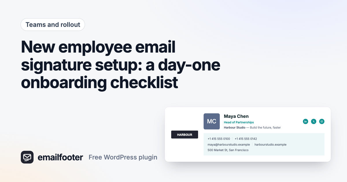 New employee email signature setup: a day-one onboarding checklist