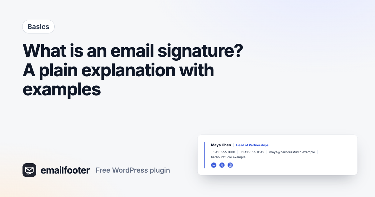 What is an email signature? A plain explanation with examples
